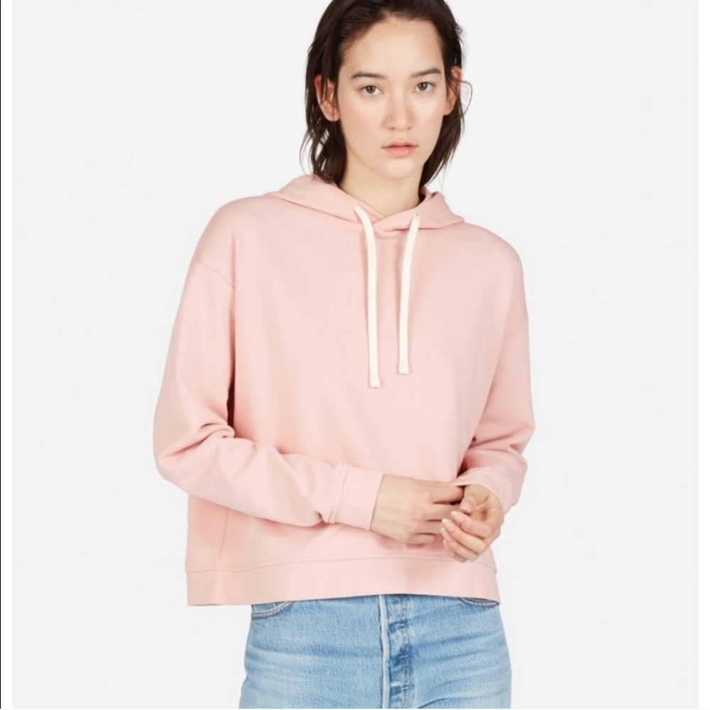 Everlane pink hoodie slightly cropped sweatshirt